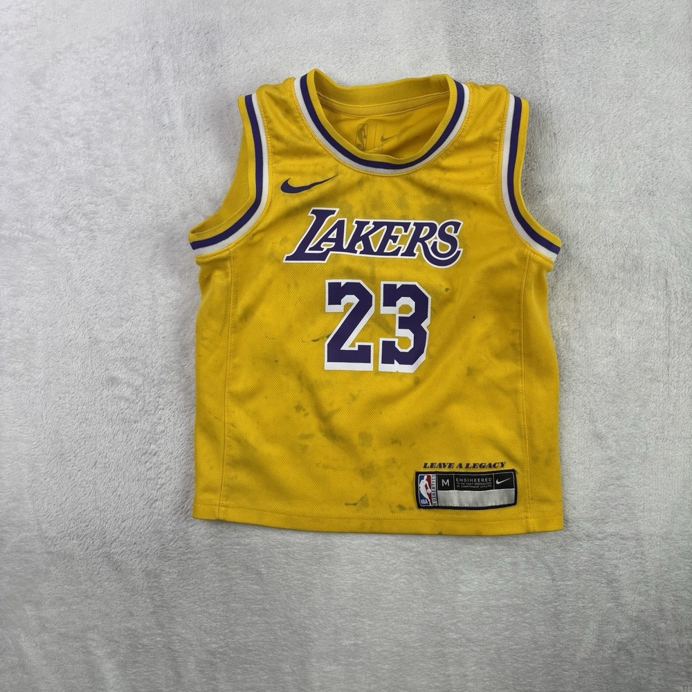 Nike NBA Los Angeles Lakers Lebron James Distressed Toddlers Jersey Kids M Stain